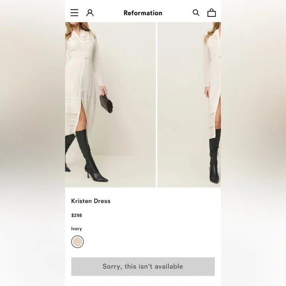 Reformation Kristen dress NWOT - Elegant White Women's Dress - Picture 7 of 8